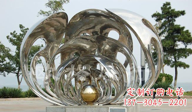 开封不锈钢贝壳珍珠雕塑艺术的融合