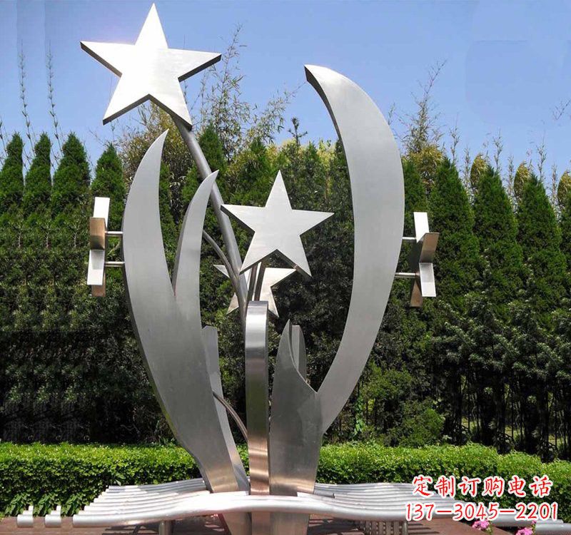开封不锈钢公园抽象五角星雕塑