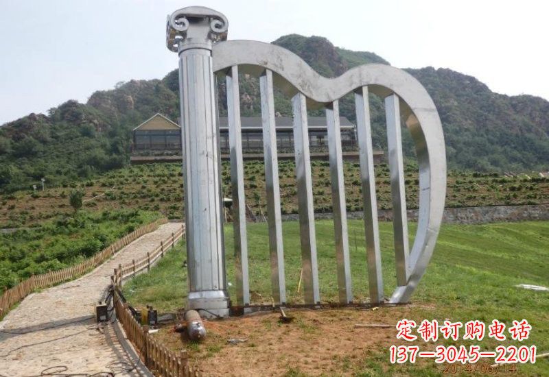 开封不锈钢竖琴雕塑一曲轻柔的旋律