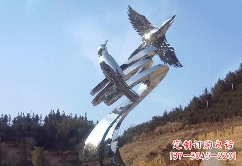 开封不锈钢公园动物鸟雕塑