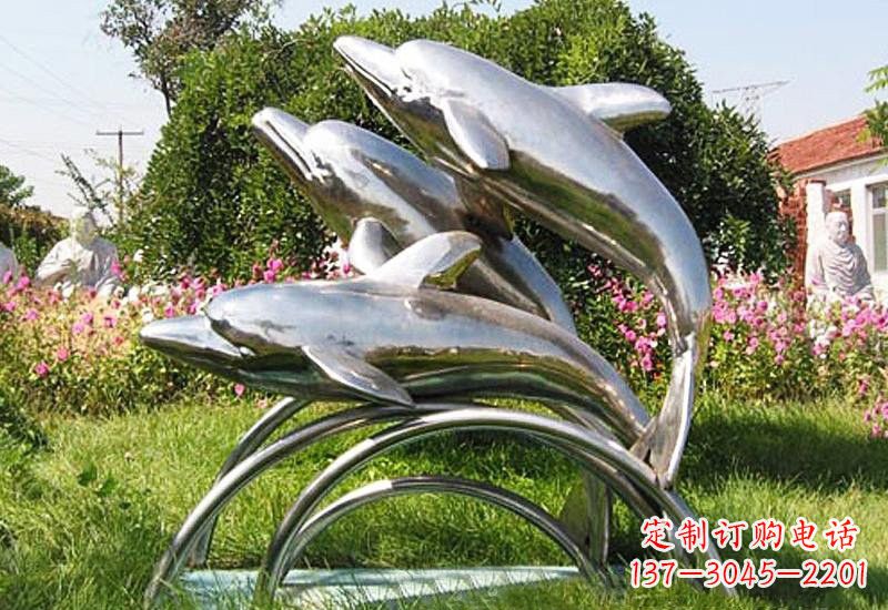 开封不锈钢海豚雕塑——点亮公园的精灵