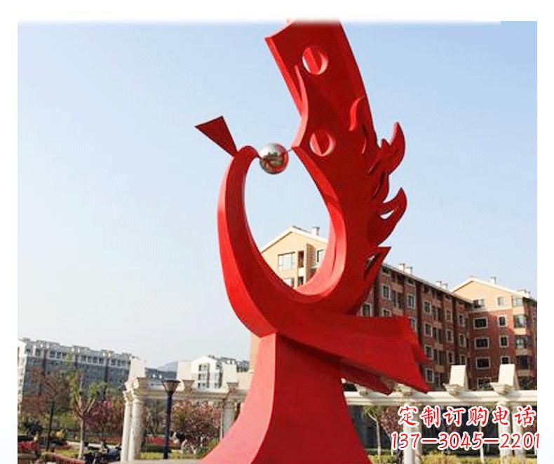 开封不锈钢凤凰雕塑——象征着新生