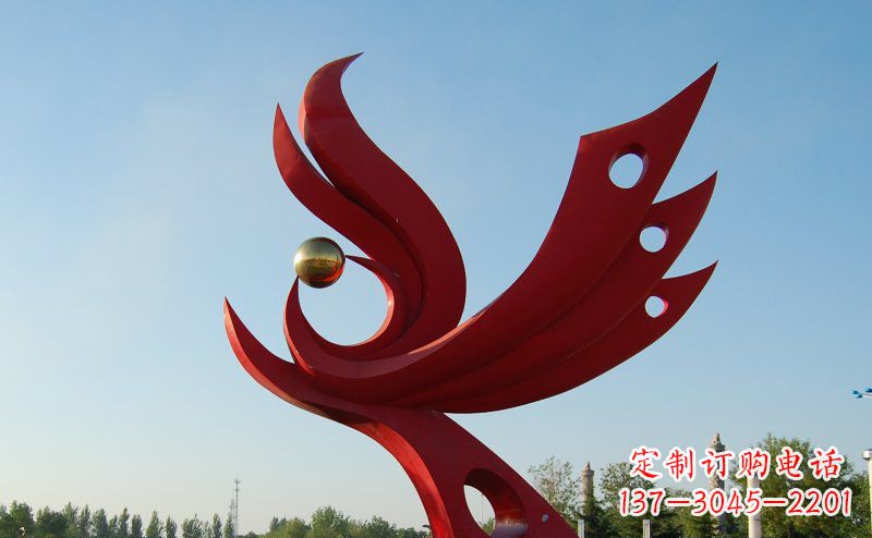 开封不锈钢公园凤凰雕塑 (2)