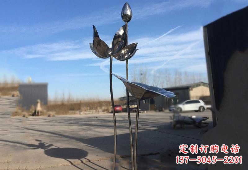 开封不锈钢公园荷花雕塑