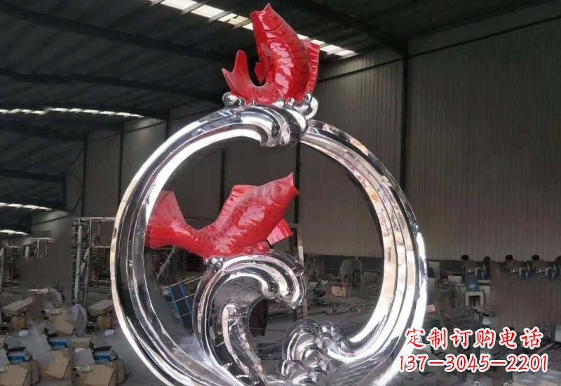 开封不锈钢跃龙门雕塑——浪漫传奇的见证