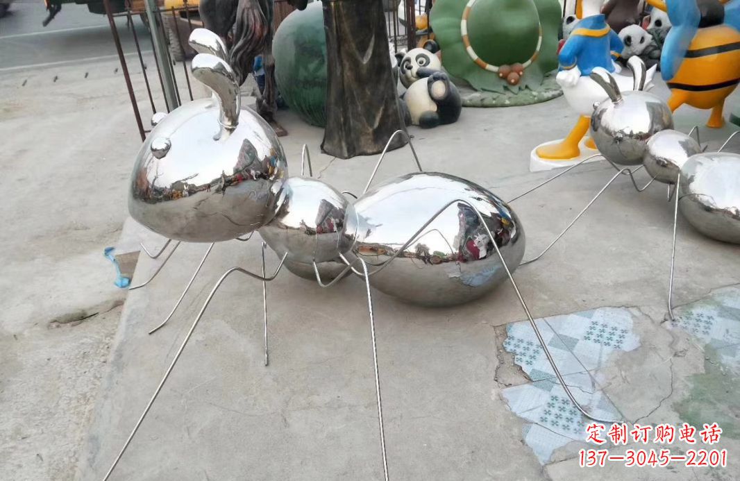 开封不锈钢公园蚂蚁动物雕塑