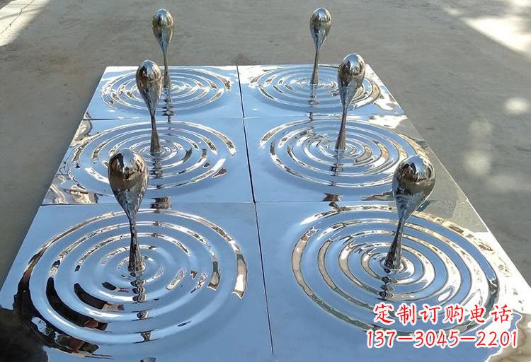 开封不锈钢水滴雕塑激发自然之美