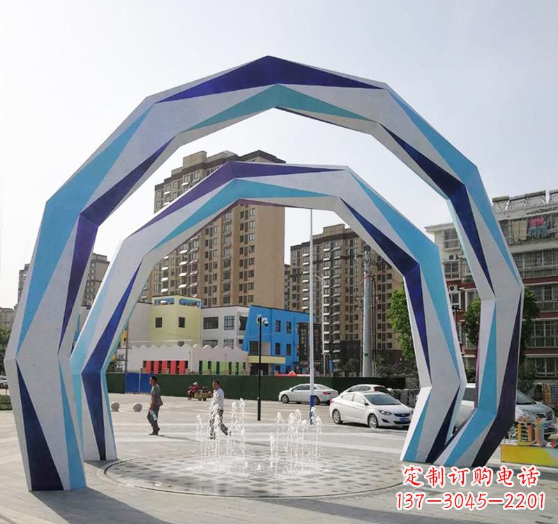 开封不锈钢拱门雕塑令人惊叹的艺术品