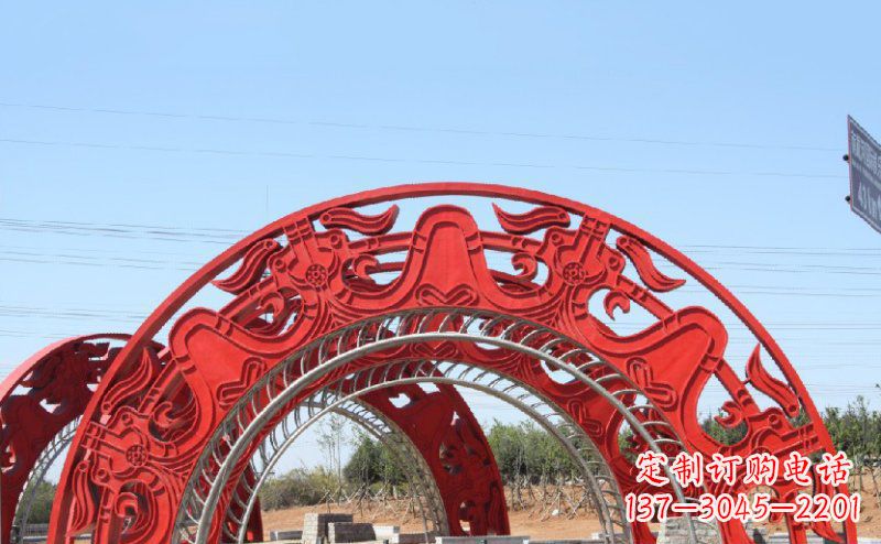 开封不锈钢拱门雕塑美丽的艺术精品