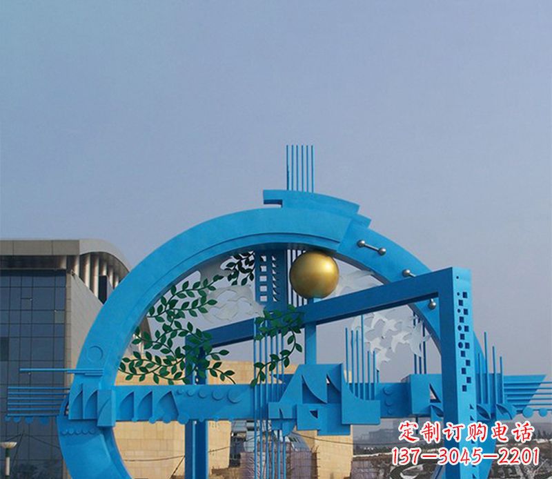 开封不锈钢拱桥雕塑美丽的艺术品
