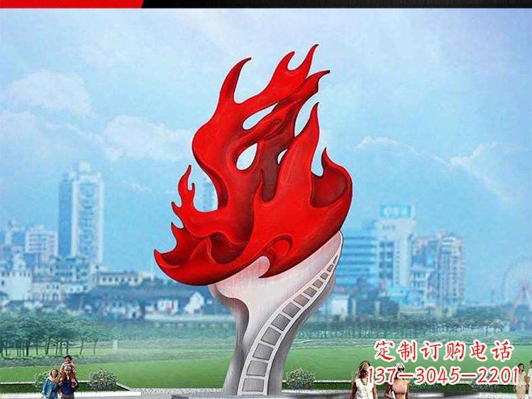 开封不锈钢火炬雕塑——激发民族自信的象征