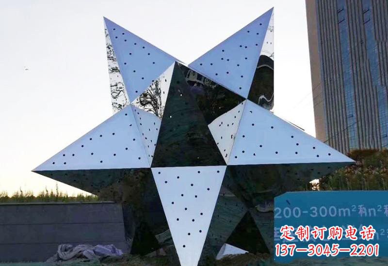 开封不锈钢五角星雕塑精致的艺术品