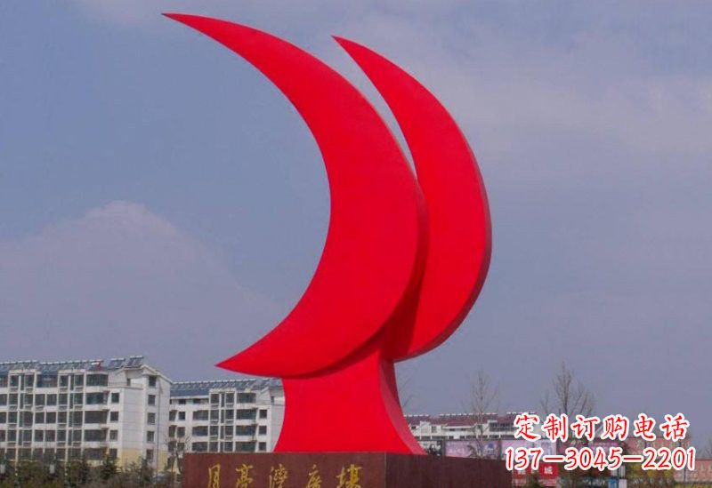 开封精美的不锈钢月亮雕塑