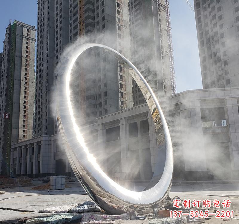开封不锈钢圆环雕塑给城市带来独特美感
