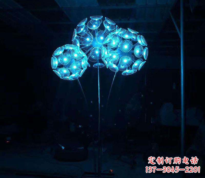 开封不锈钢广场灯光蒲公英雕塑 