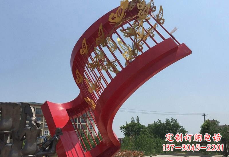 开封不锈钢蝴蝶灵动的艺术雕塑