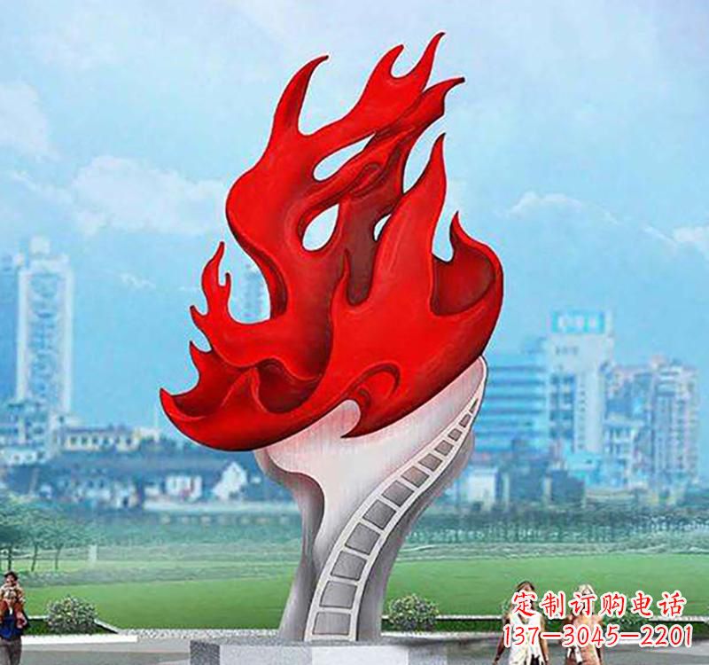 开封不锈钢广场火炬雕塑
