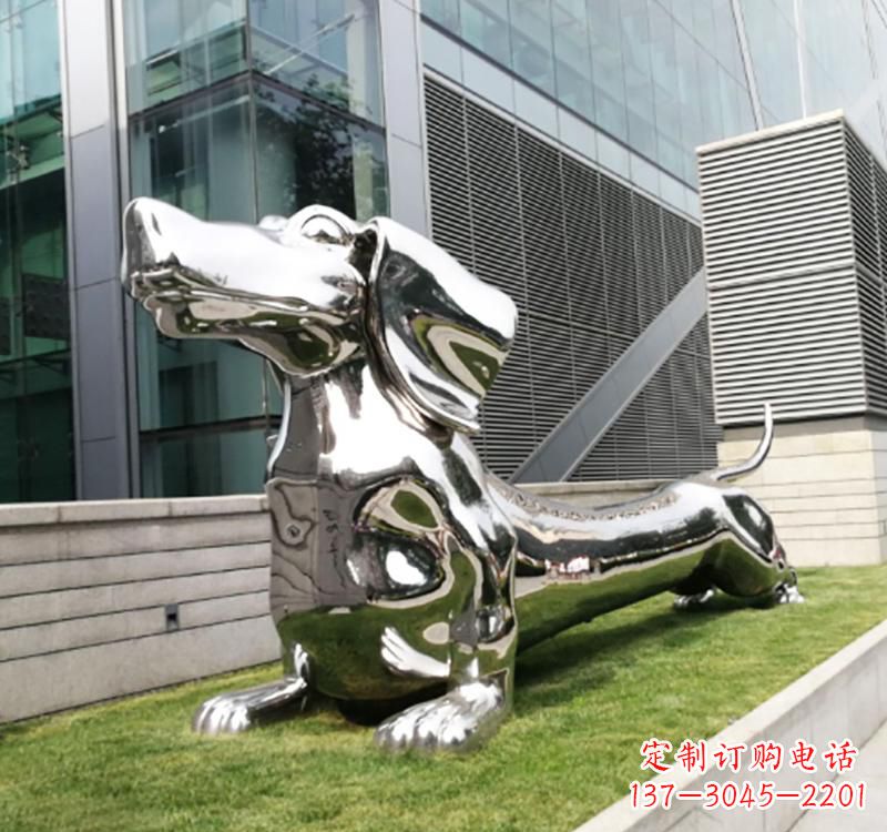 开封不锈钢动物雕塑——狗