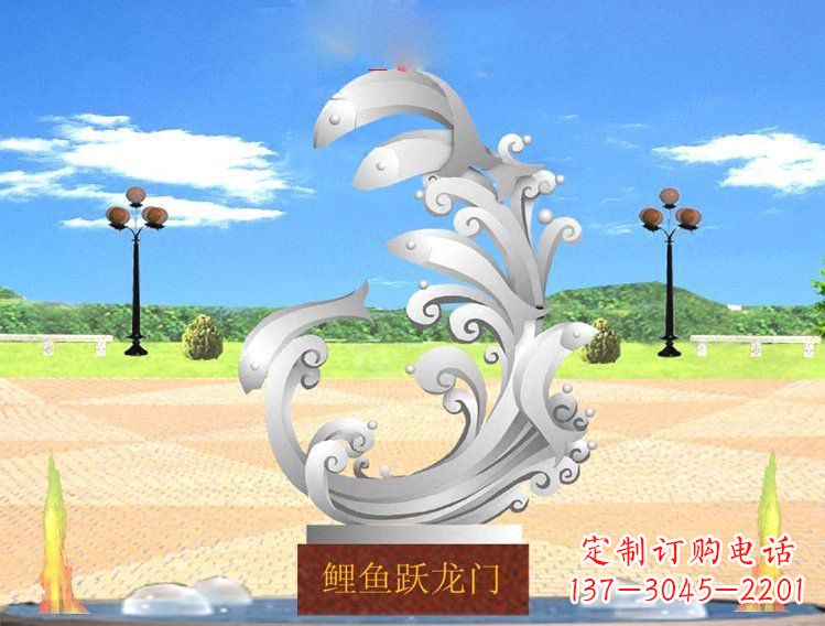 开封不锈钢广场上的龙雕塑