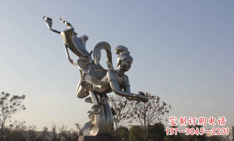 开封不锈钢蟠桃仙女雕塑美丽的传说