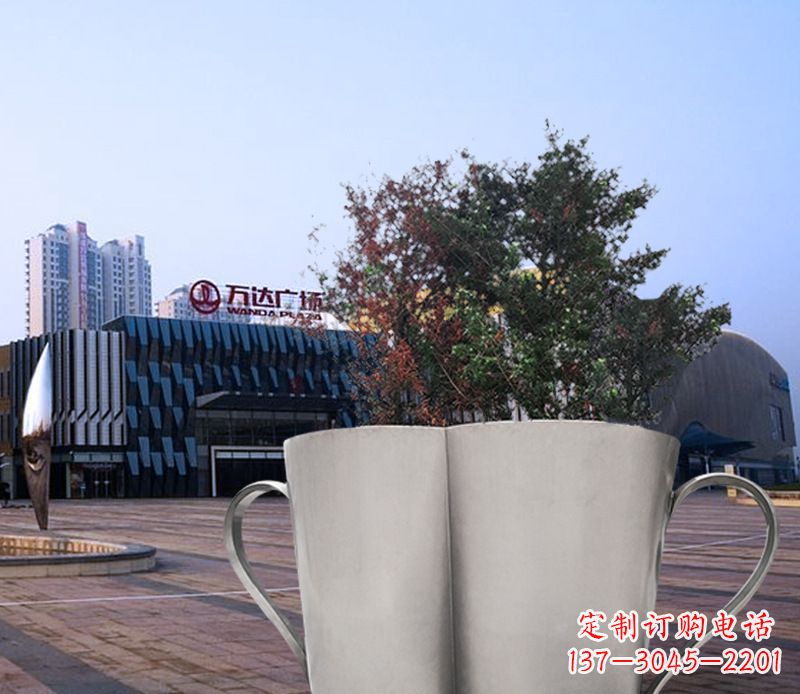 开封不锈钢花盆雕塑带来精致的艺术感受