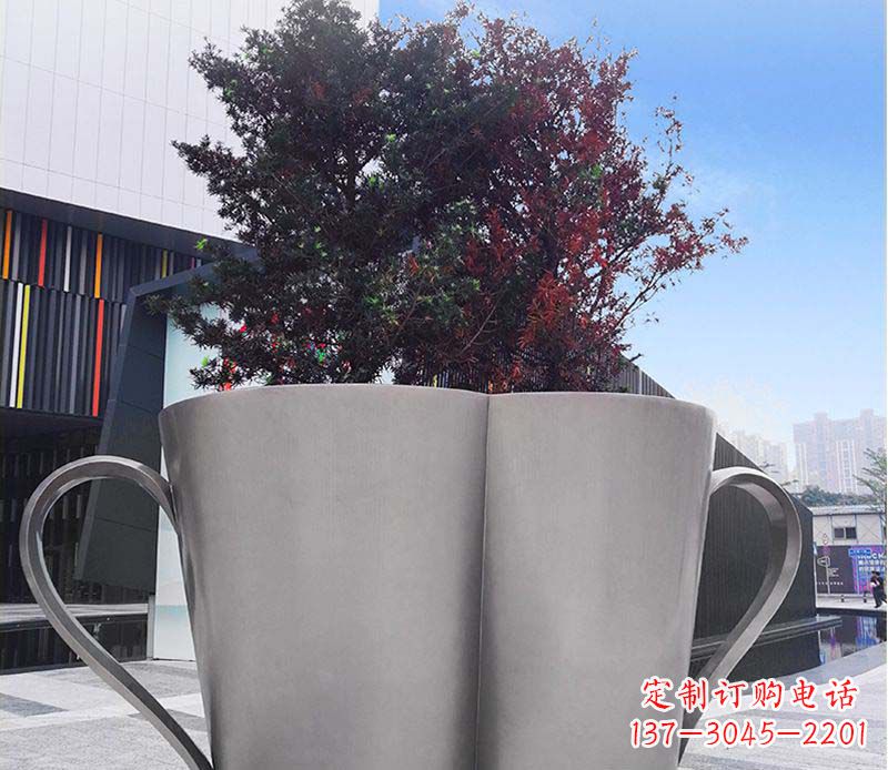 开封不锈钢花盆雕塑美观耐用