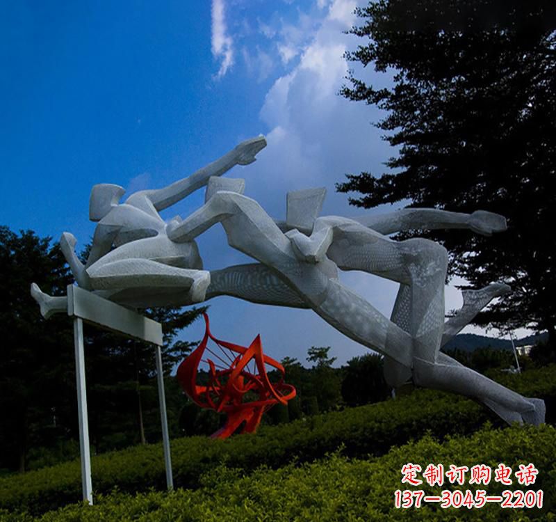 开封不锈钢广场现代运动员雕塑