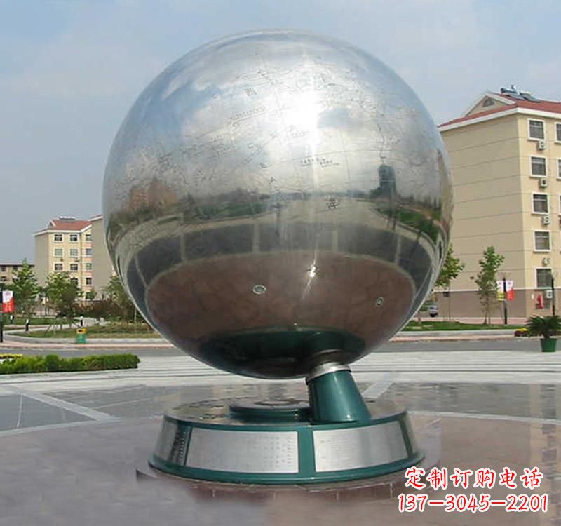 开封不锈钢地球雕塑现代艺术的精美结合