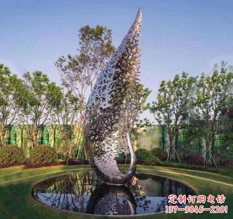 开封不锈钢海浪凤凰雕塑