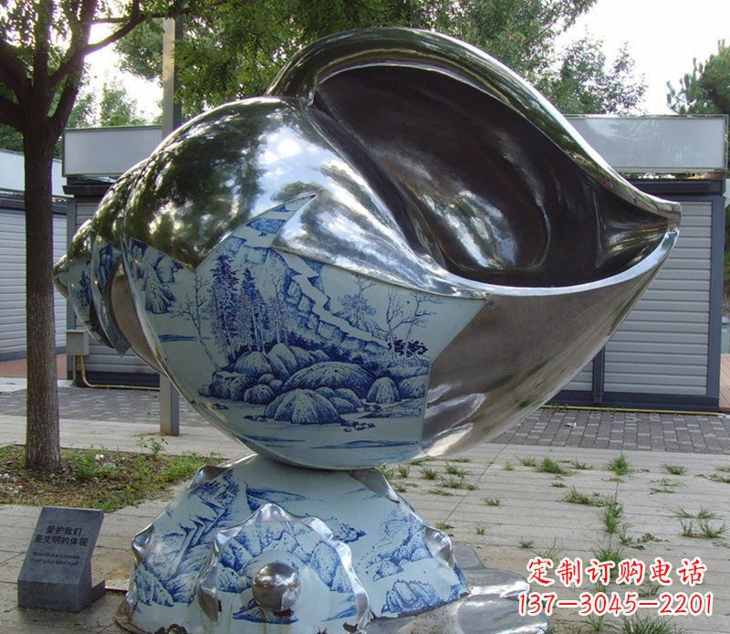 开封不锈钢海螺雕塑精致美观的艺术品