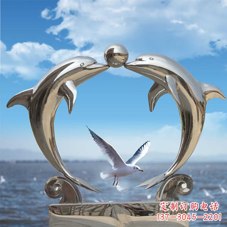 开封不锈钢海豚雕塑精美的海洋之美