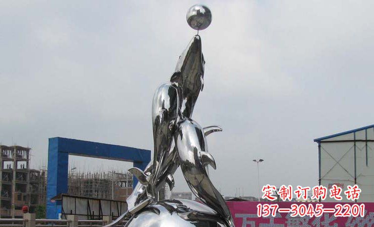 开封不锈钢海豚雕塑海洋之美的象征