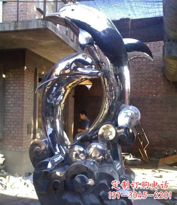 开封不锈钢海豚美观动态的雕塑