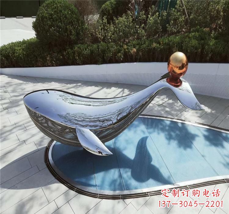 开封不锈钢海豚精美的雕塑作品