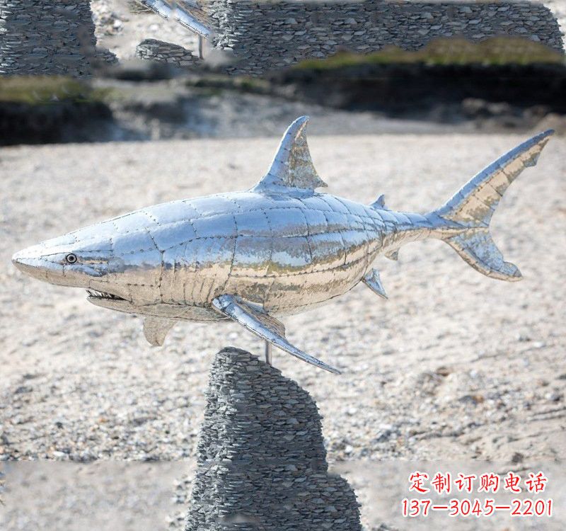 开封不锈钢海洋公园鲨鱼雕塑
