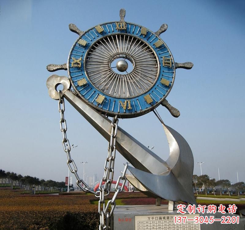 开封不锈钢海洋船舵雕塑海洋之美的象征