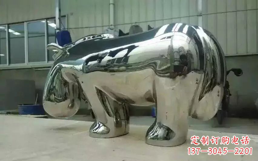 开封不锈钢河马雕塑
