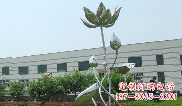 开封不锈钢荷花雕塑