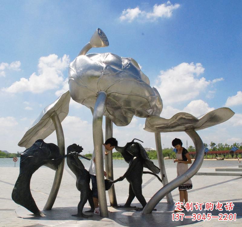 开封荷花之美——不锈钢荷花广场雕塑