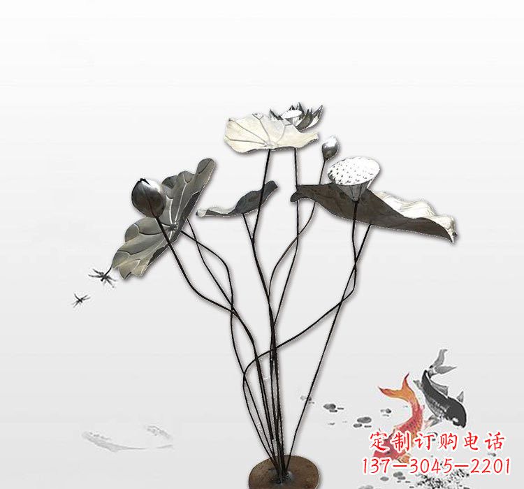 开封不锈钢荷叶雕塑艺术的精美结合