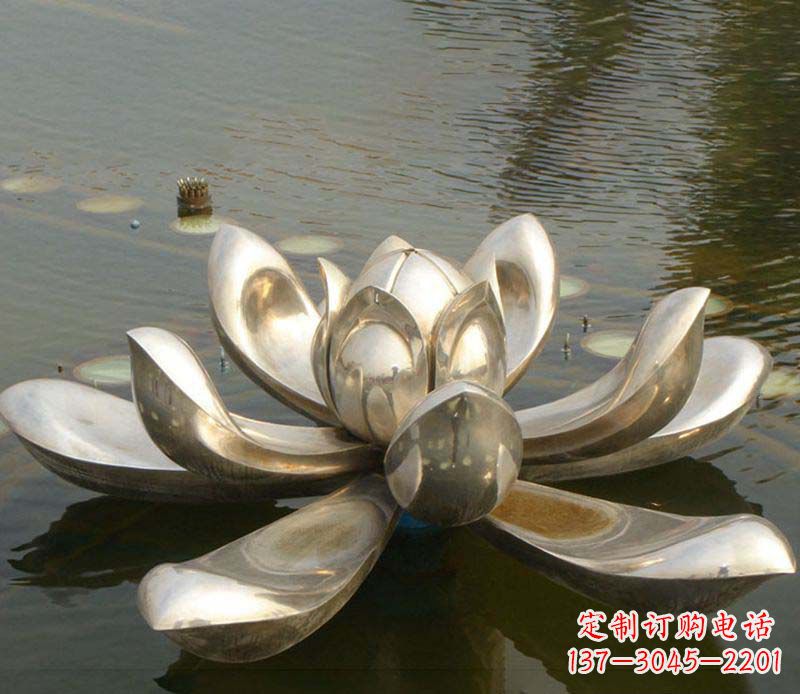 开封不锈钢荷花景观雕塑 (2)