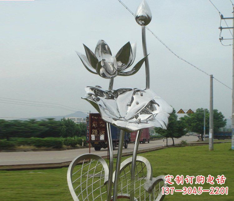 开封精美不锈钢荷叶雕塑