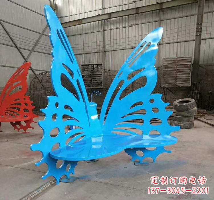 开封不锈钢蝴蝶座椅雕塑艺术精品