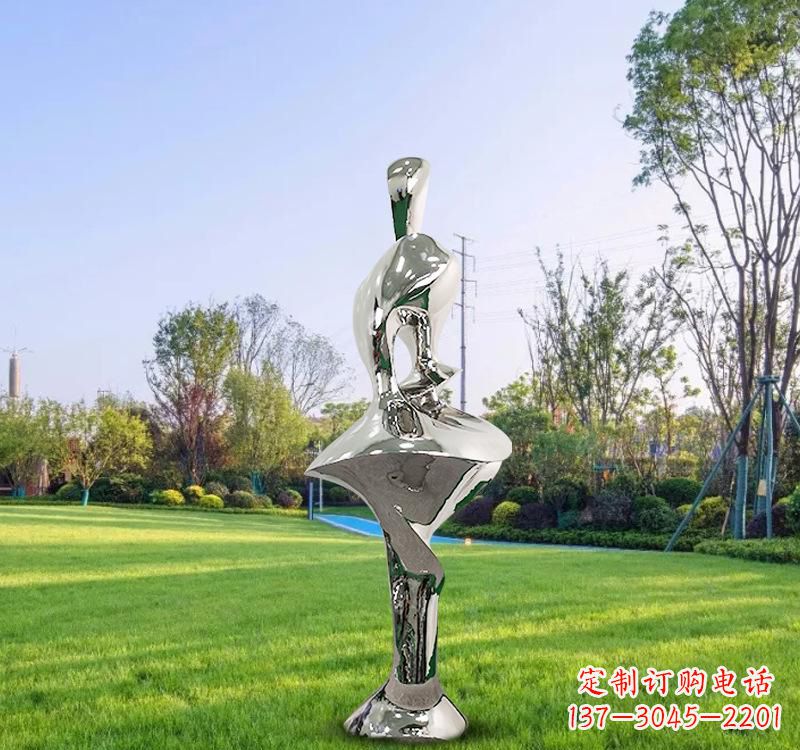 开封不锈钢户外抽象人体雕塑