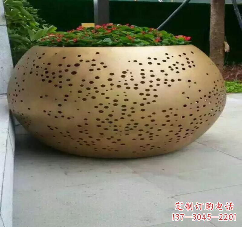 开封不锈钢户外花盆雕塑美观耐用的室外装饰