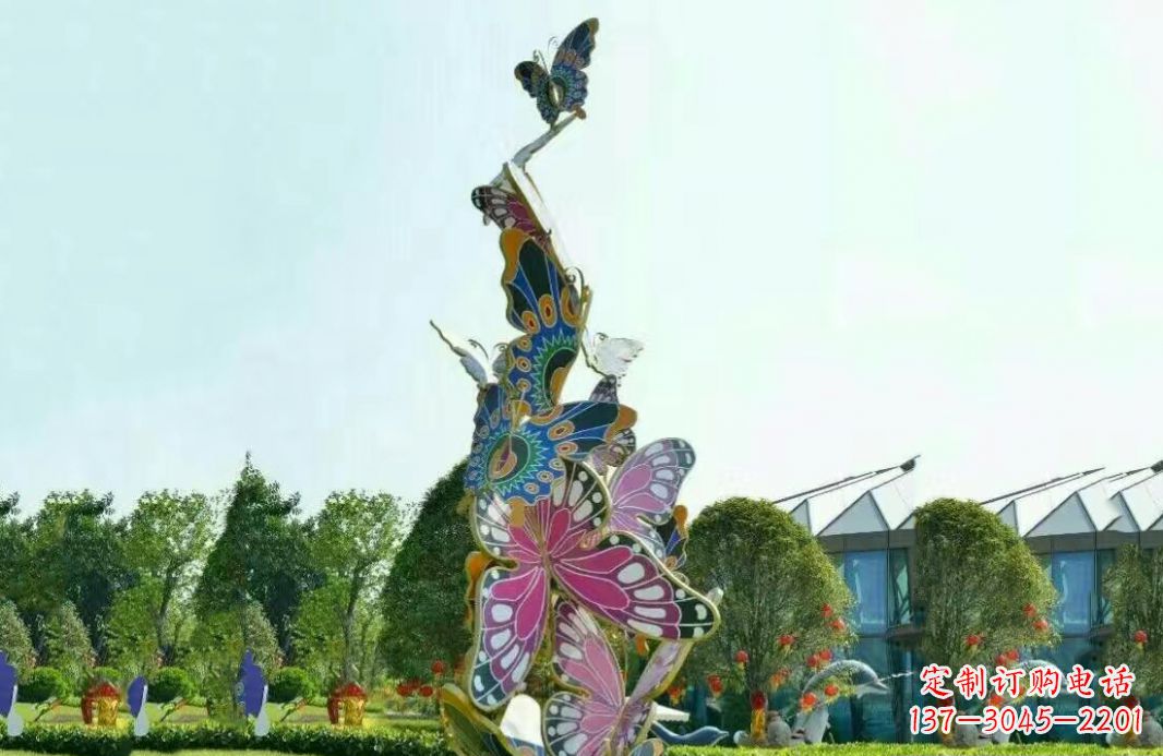 开封不锈钢蝴蝶美丽的雕塑之美