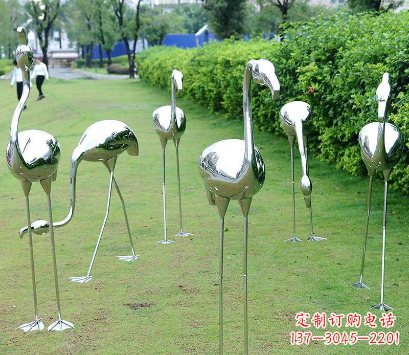 开封不锈钢火烈鸟雕塑美丽的艺术杰作