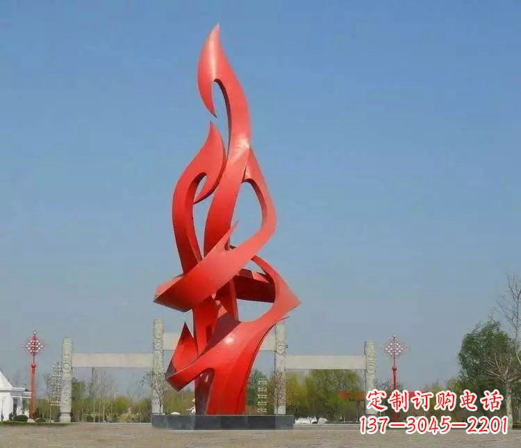 开封火苗雕塑点缀城市景观