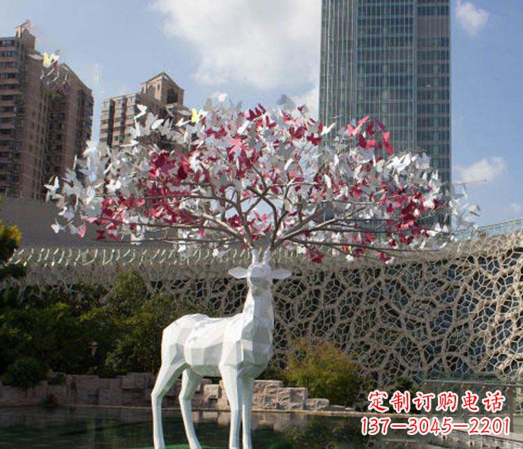 开封不锈钢梅花鹿雕塑艺术的精美结晶