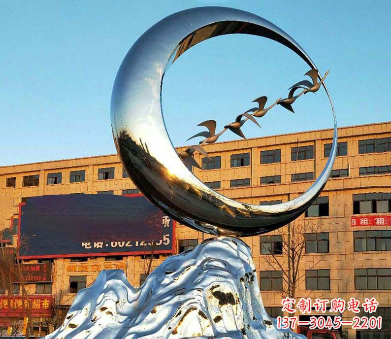 开封雁雕塑不锈钢的艺术精灵